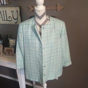 Alfred Dunner Blue Tweed Jacket